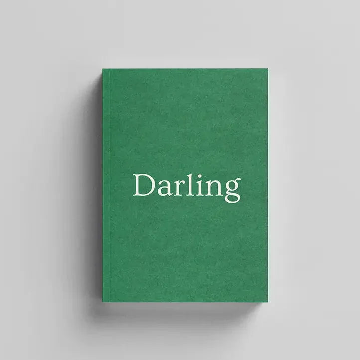 Green book cover with the title 'Darling' in white text on a gray background